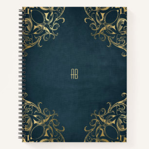 Crea Tu Propio Cuaderno Azul Marino Dorado