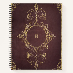 Crea tu propio cuaderno granate profundo dorado