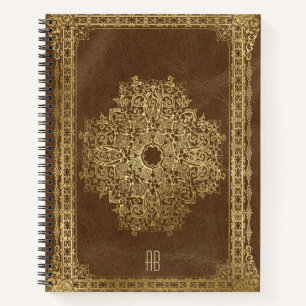 Crea tu propio cuaderno marrón dorado