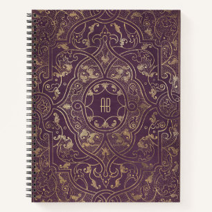Crea tu propio cuaderno morado con ciruelas dorada