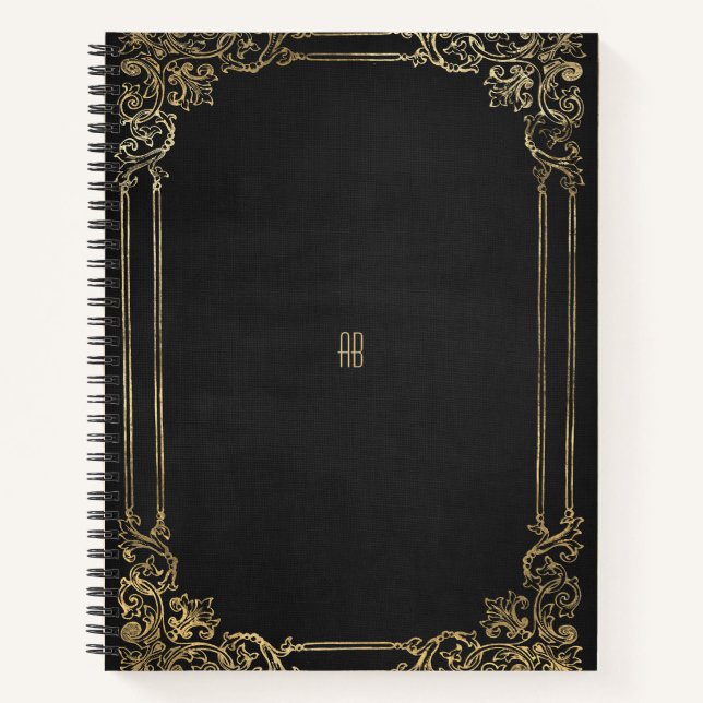 Crea tu propio cuaderno negro dorado (Anverso)