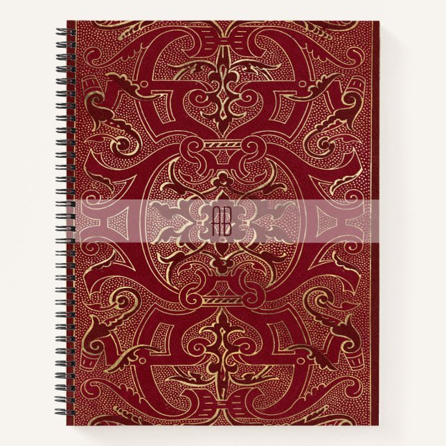 Crea tu propio cuaderno rojo chino dorado (Anverso)