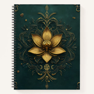 Crea tu propio cuaderno Teal Golden Lotus