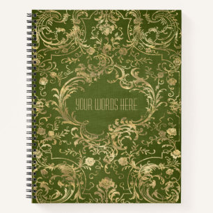 Crea tu propio cuaderno verde oliva dorado