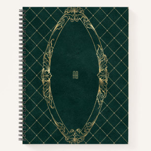 Crea tu propio cuaderno verde oscuro dorado
