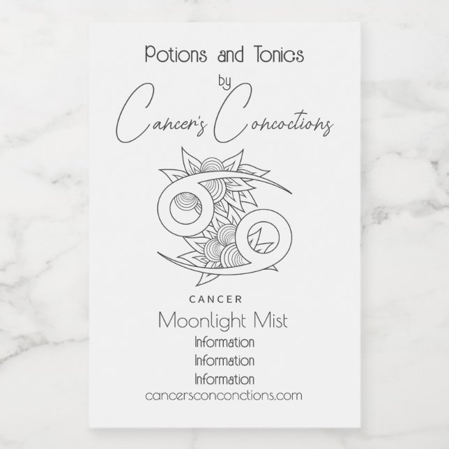 Crea tu propio elegante cáncer de blanco y negro (Etiqueta única)