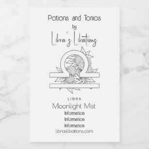 Crea tu propio elegante Zodiac Libra Blanco y Negr