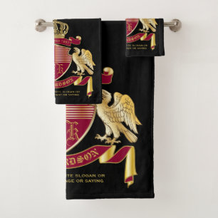 Crea tu propio escudo de armas rojo águila dorada