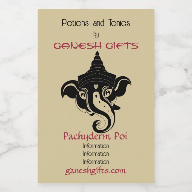 Crea tu propio Ganesh de Oro y Negro (Etiqueta única)