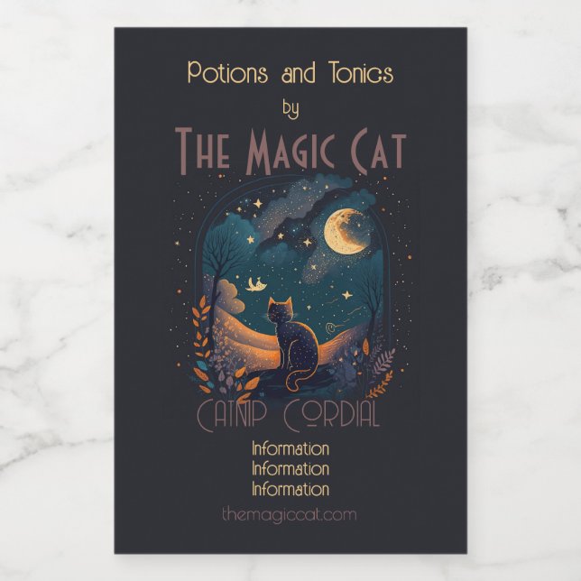 Crea tu propio gato místico y escénico negro (Etiqueta única)