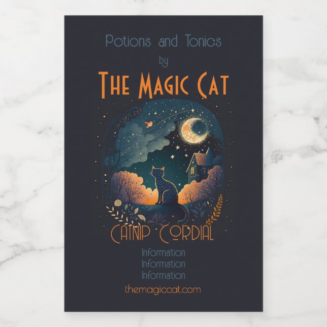 Crea tu propio gato negro místico de medianoche (Etiqueta única)