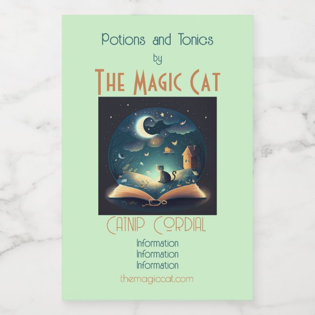 Crea tu propio gato negro místico y grimoire (Etiqueta única)