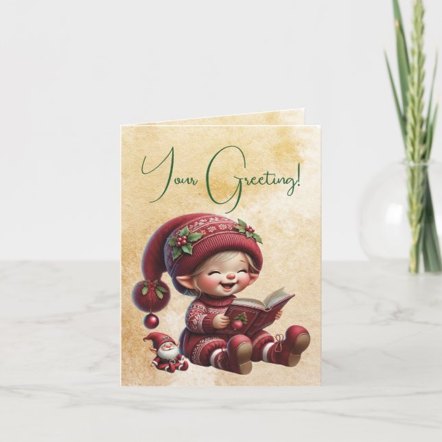 Crea tu propio Gnomo de Navidad feliz de cuento (Anverso)