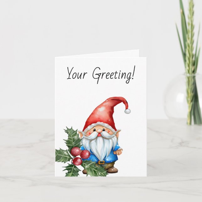 Crea tu propio gnomo de Navidad rojo y azul (Anverso)