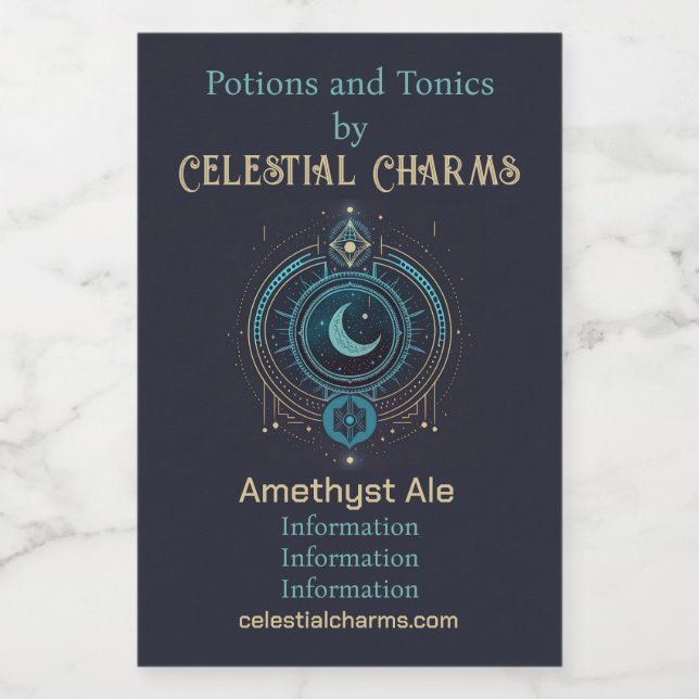 Crea tu propio lunar geométrico celeste (Etiqueta única)