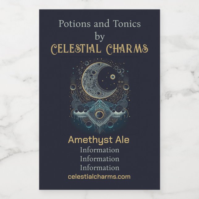 Crea tu propio lunar geométrico celeste (Etiqueta única)