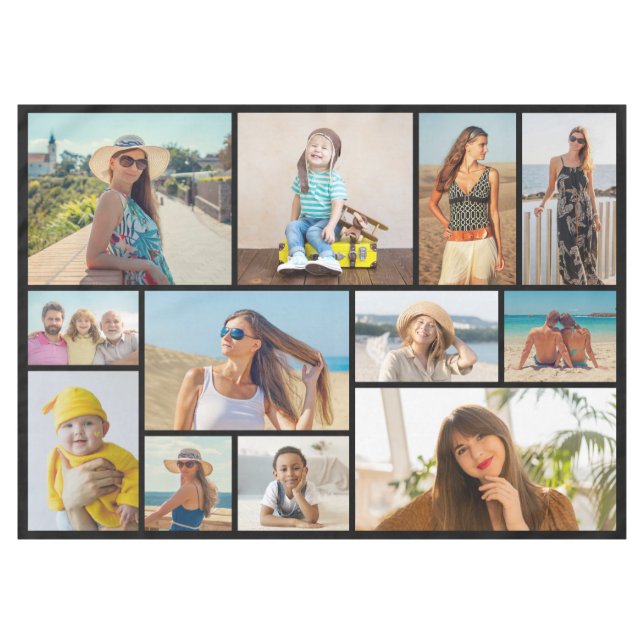 Crea tu propio mantel de 12 Collages de fotos (Frente (Horizontal))