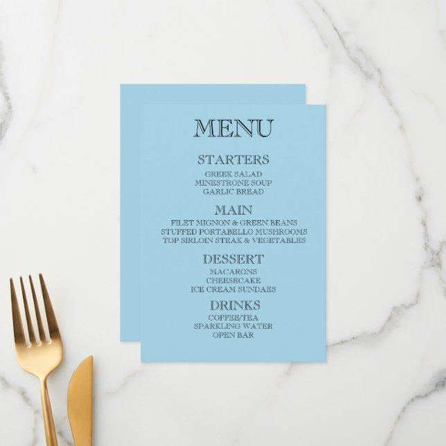 Crea tu propio menú de evento/restaurante personal (Anverso/Reverso In Situ)