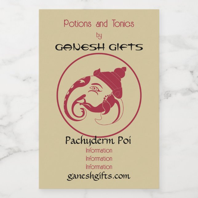 Crea tu propio perfil de Ganesha rojo y dorado (Etiqueta única)