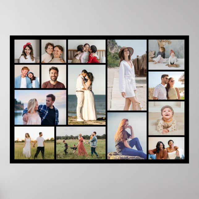 Crea tu propio póster de collage de 15 fotos (Frente)