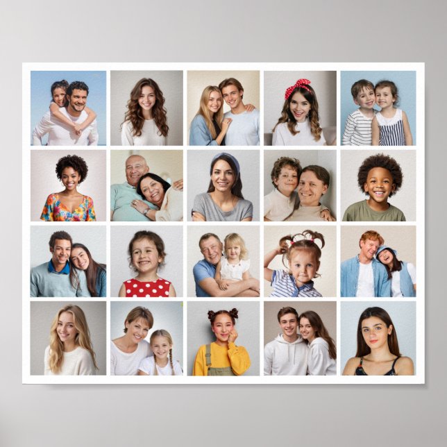 Crea tu propio póster de collage de 20 fotos (Frente)