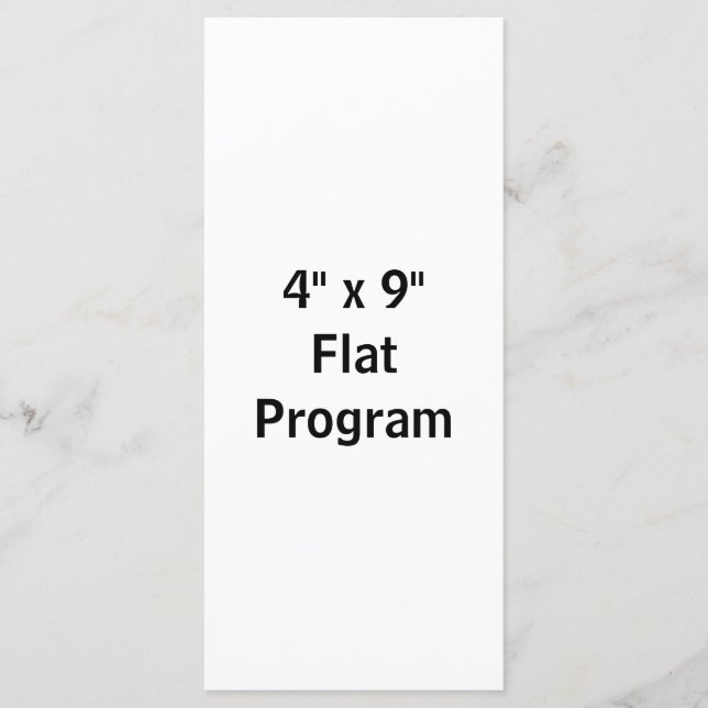 Crea tu propio programa plano de 4" x 9" (Anverso)