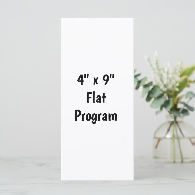 Crea tu propio programa plano de 4" x 9" (Anverso de pie)
