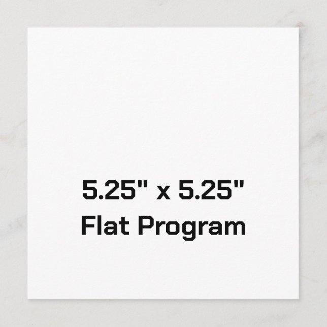Crea tu propio programa plano de 5,25" x 5,25" (Anverso)