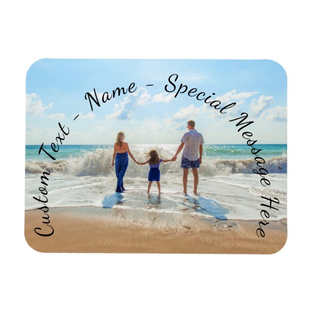 Crea tu propio regalo de imán de foto con texto pe (Horizontal)