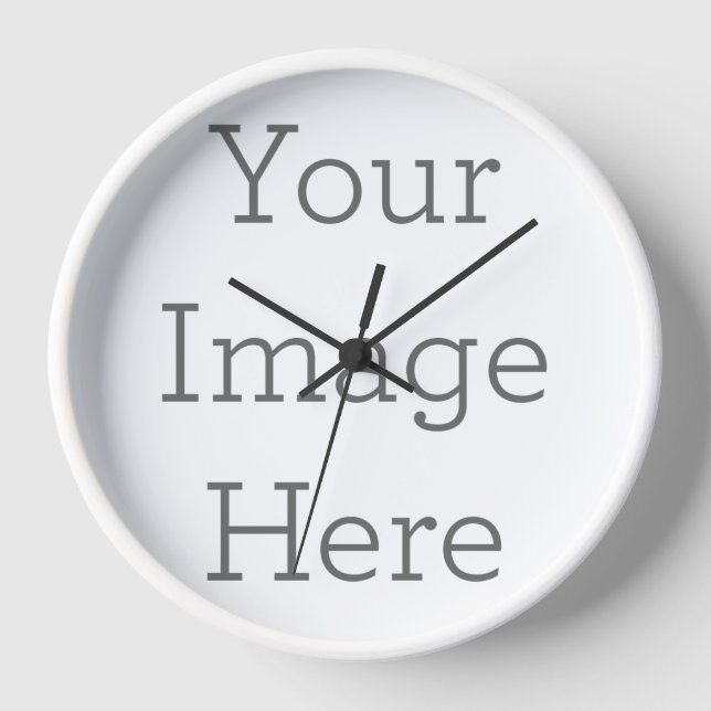 Reloj de Pared, 25,4 cm Marco redondo de madera blanca (Anverso)