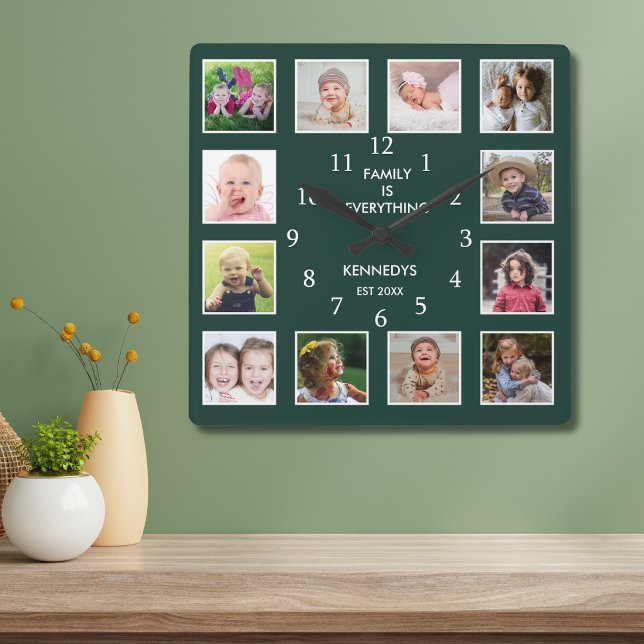Crea tu Propio Reloj de Pared Verde Bosque con 12  (Subido por el creador)