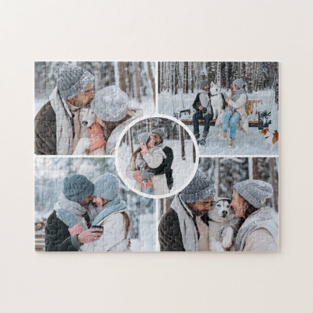 Crea tu propio rompecabezas de collage de 5 fotos (Horizontal)