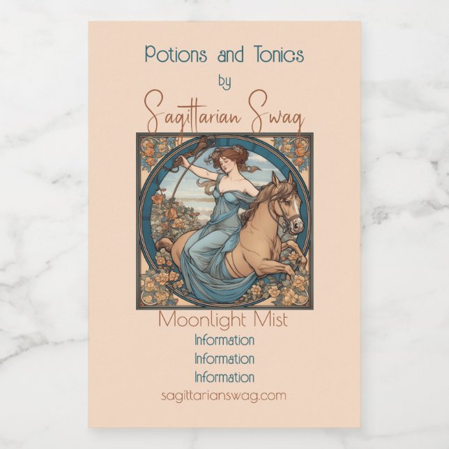 Crea tu propio Sagittarius Art Nouveau (Etiqueta única)