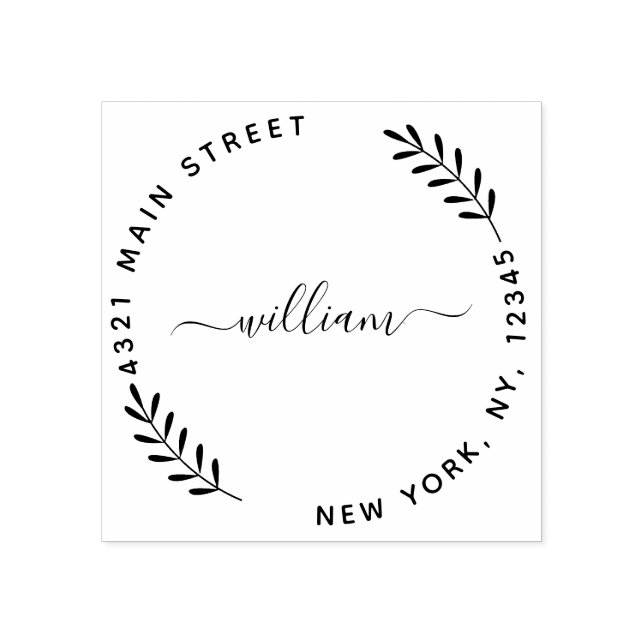 Crea tu propio sello de goma redondeado moderno (Impresión)