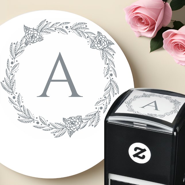 Crea Tu Propio Sello de Monograma con Estilo ( Elegant Floral Monogram Stamp for Personalized Impressions)