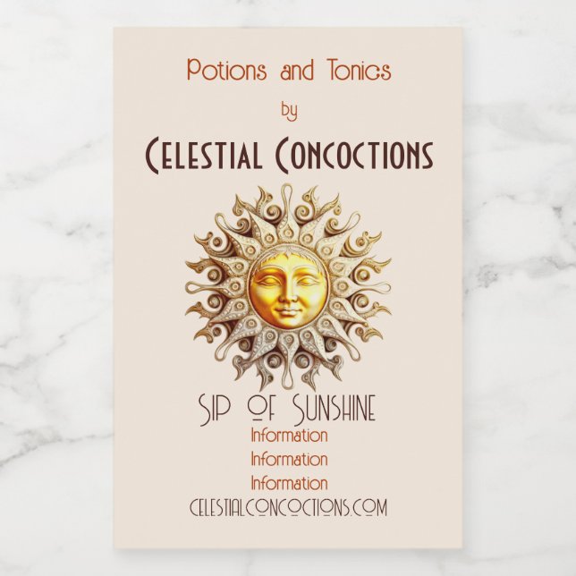 Crea tu propio Sol Dorado Victoriano Steampunk (Etiqueta única)