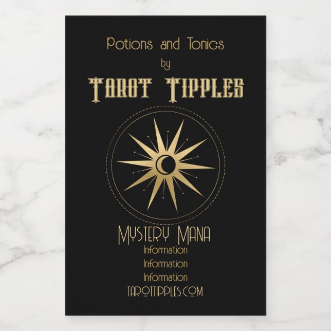 Crea tu propio tarot de estrella arcana de oro (Etiqueta única)