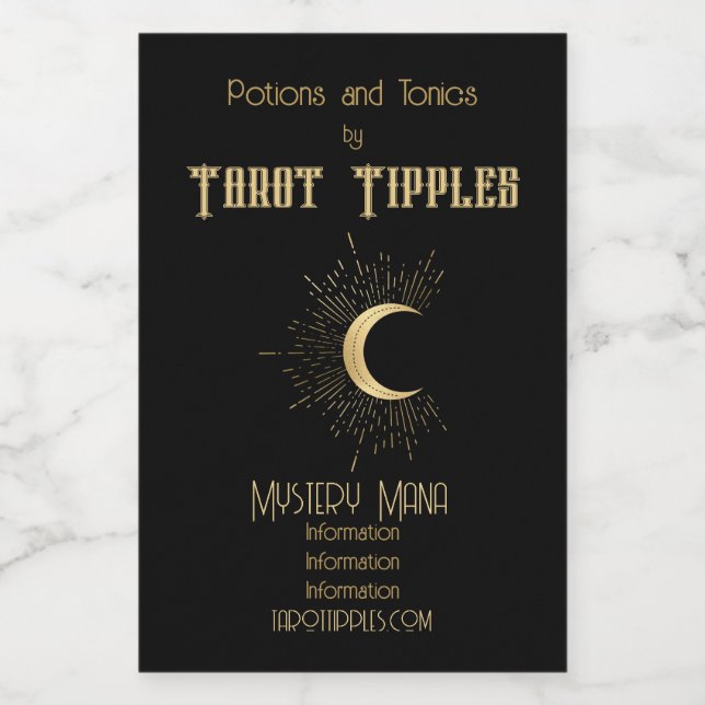 Crea tu propio tarot dorado para la luna (Etiqueta única)