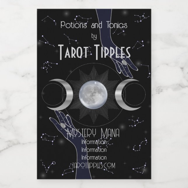 Crea tu propio Tarot Mítico Plateado Triple Moon (Etiqueta única)