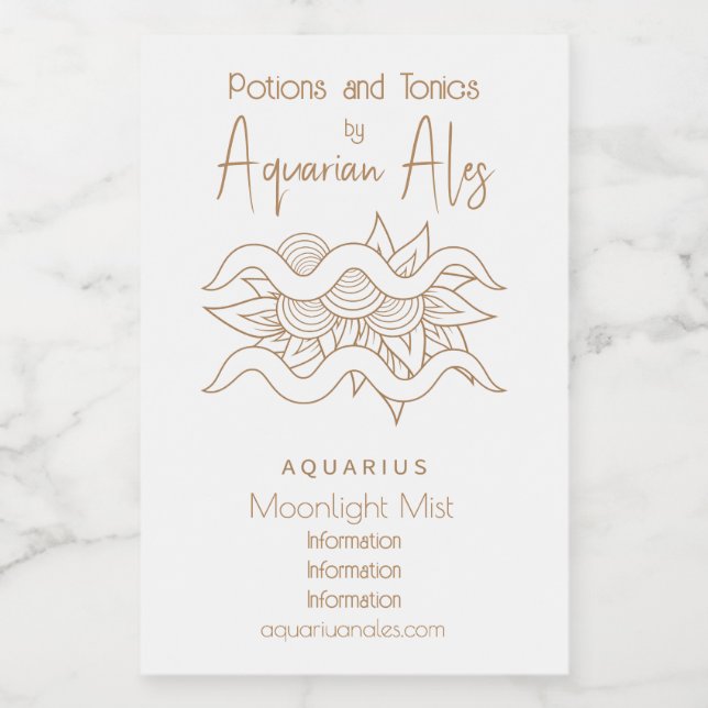 Crea tu propio y elegante acuario dorado y blanco (Etiqueta única)