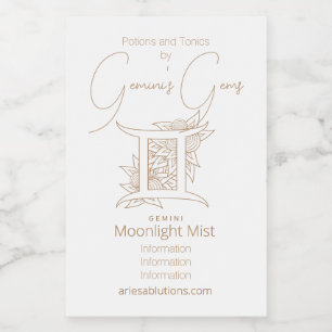 Crea tu propio Zodiac Gemini Oro y Blanco Elegante