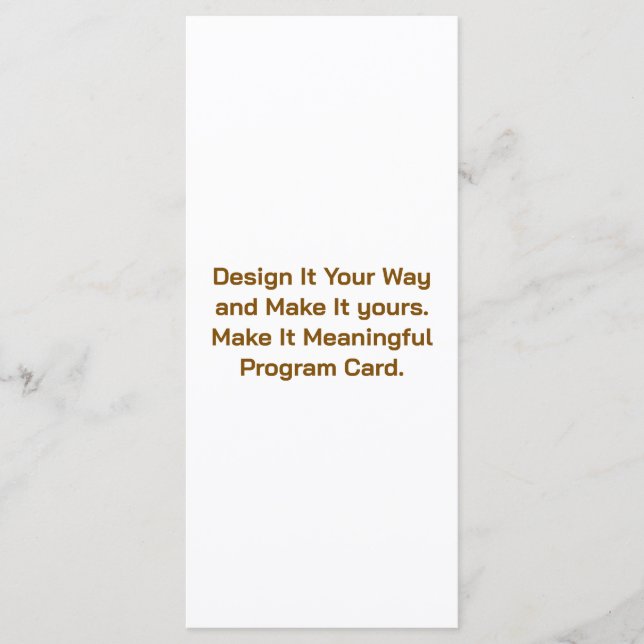 Crea tu tarjeta de programa personalizada de 4" x  (Anverso)
