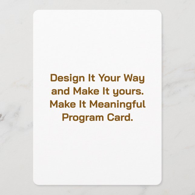 Crea tu tarjeta de programa personalizada de 5.5"  (Anverso)