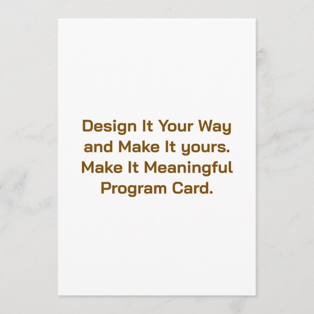 Crea tu tarjeta de programa personalizada de 5" x  (Anverso)
