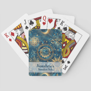Crea tus propias cartas celestiales azules y dorad