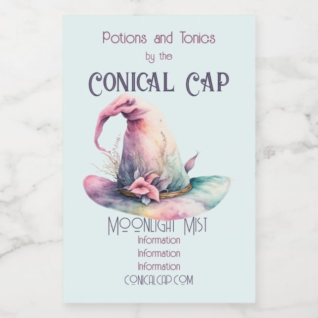 Crea tus propias hojas de Gorra de bruja arcoiris  (Etiqueta única)