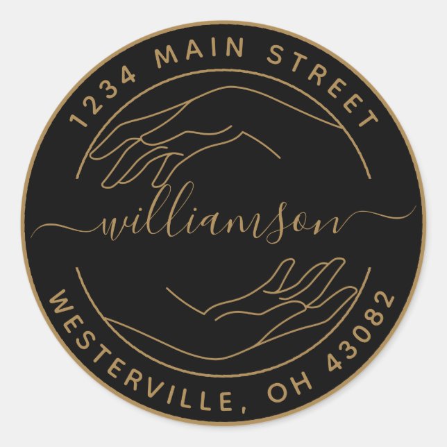 Crea tus propias manos de mujer redondas Etiqueta  (Anverso)