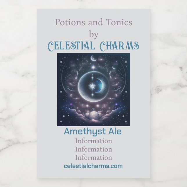 Crea tus propias nubes rosadas y luna de plata (Etiqueta única)