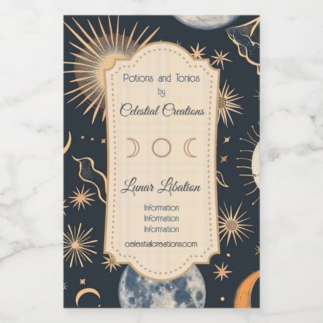 Crea tus propios paisajes nublados lunares celeste (Etiqueta única)