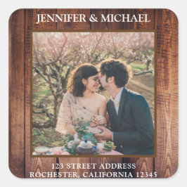 Crea tus sellos de Boda de fotos de madera rústica